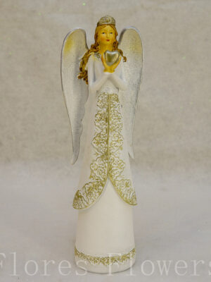 Anjel s korunkou biely 32cm